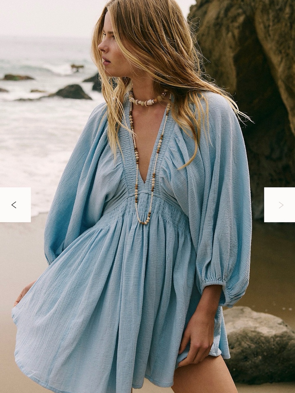 Free People Light Blue Mini Dress - Picture 4 of 10